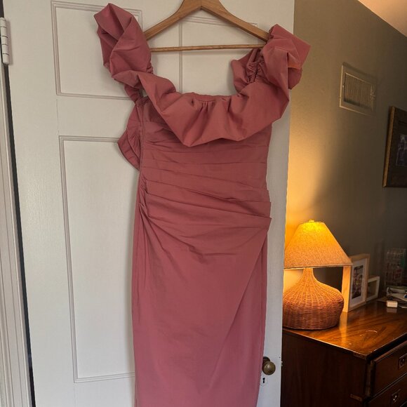 Shona Joy campbell ruffle draped maxi dress - bubblegum size 4 US - Picture 5 of 5